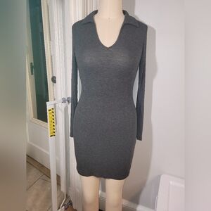 Ambiance Gray Long Sleeve Bodycon Dress. Size M. Like New.